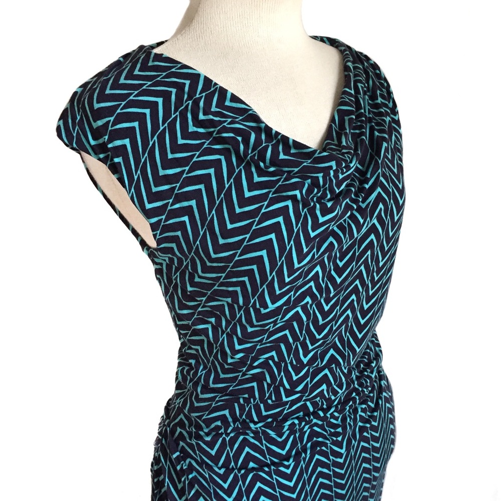 Kenar Blue Chevron Print Dress